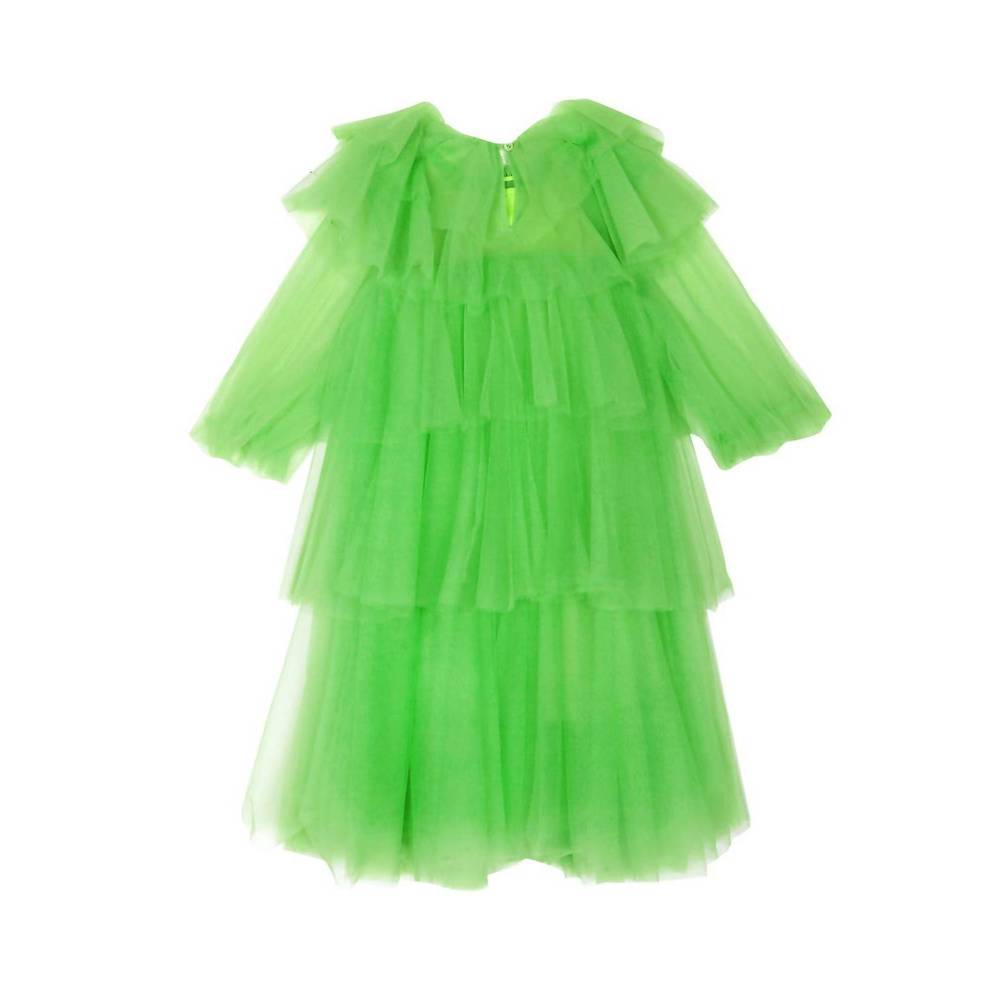 NEW JNBY girl's ruffles layers dress in bright green